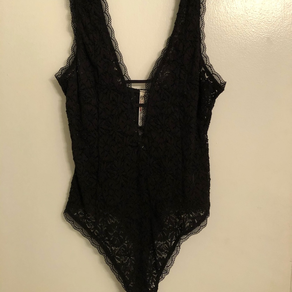 Free people black lace onesie